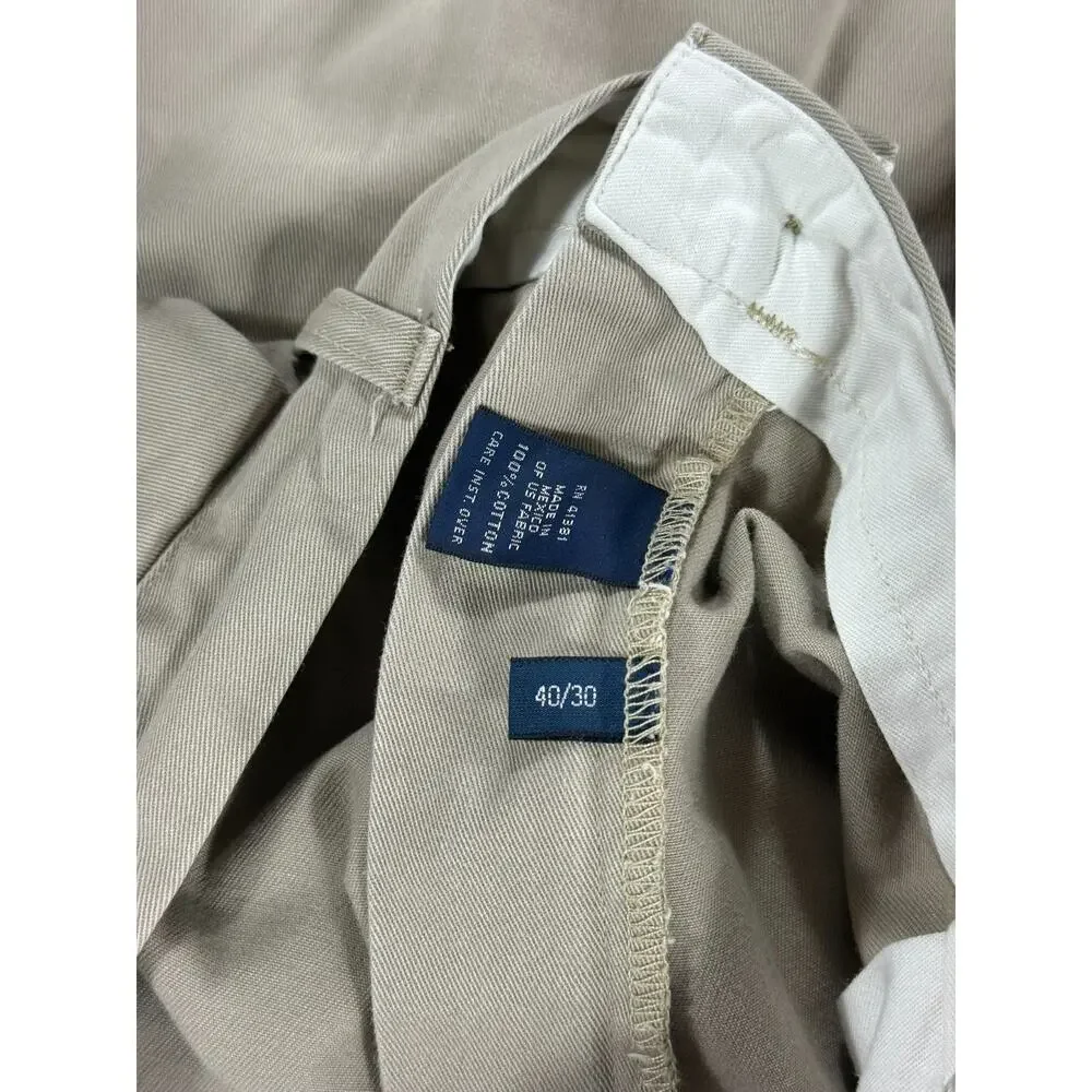 Polo Ralph Lauren Pants Mens 40x30 Andrew Pant Tan Chino Casual Cotton Preppy
